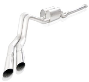 Ford F-150 Performance Exhaust - Side Exit - Stainless Works - Redline Catback Dual Custom Mufflers - Polished - `15-`20